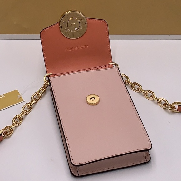 MICHAEL KORS Carmen Small Color-Block  Phone Crossbody Bag POWDER BLUSH MULTI - Picture 7 of 16